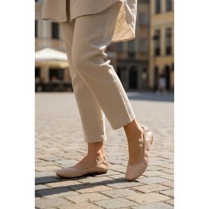 Born Julianne Ballet Flats Tan Leather Slip On Comfort Shoes Women's Size 8.5